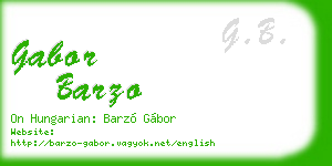 gabor barzo business card